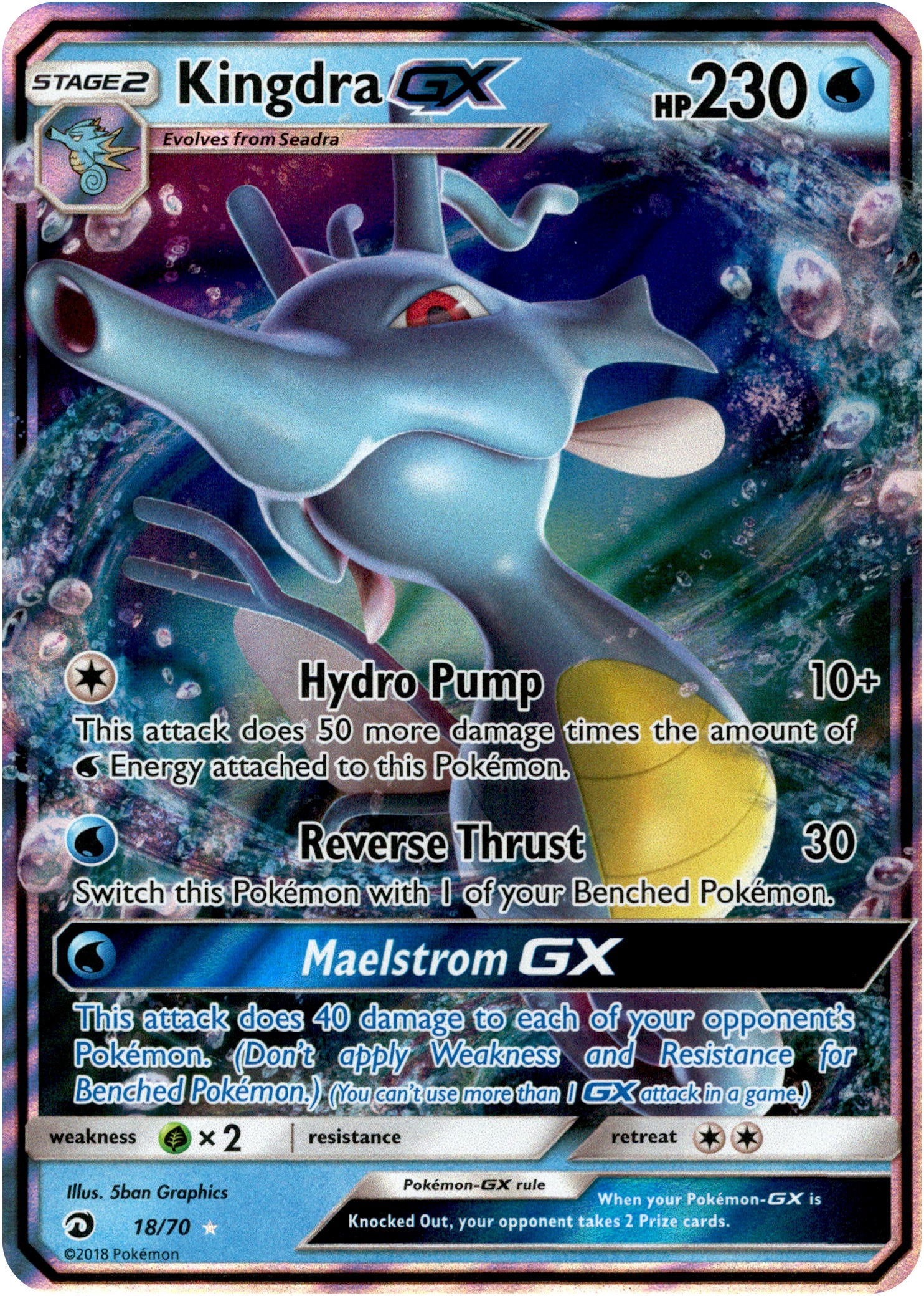 Kingdra GX - 18/70 - Dragon Majesty - Holo - Card Cavern