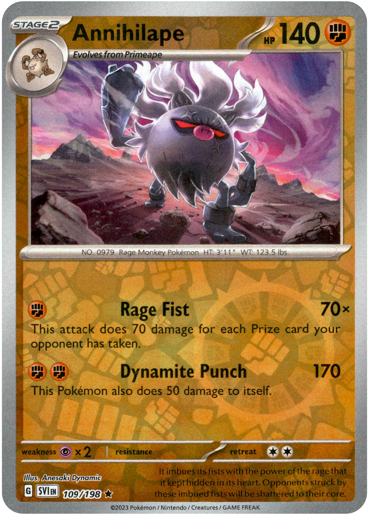 Annihilape - 109/198 - Scarlet & Violet - Reverse Holo - Card Cavern