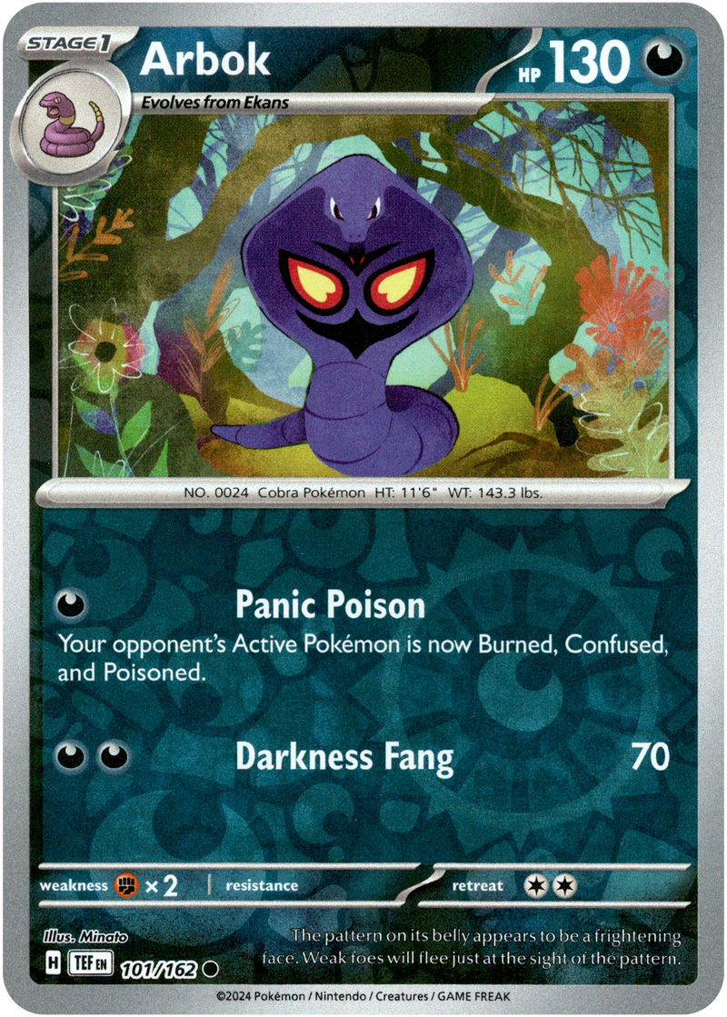 Arbok - 101/162 - Temporal Forces - Reverse Holo - Card Cavern