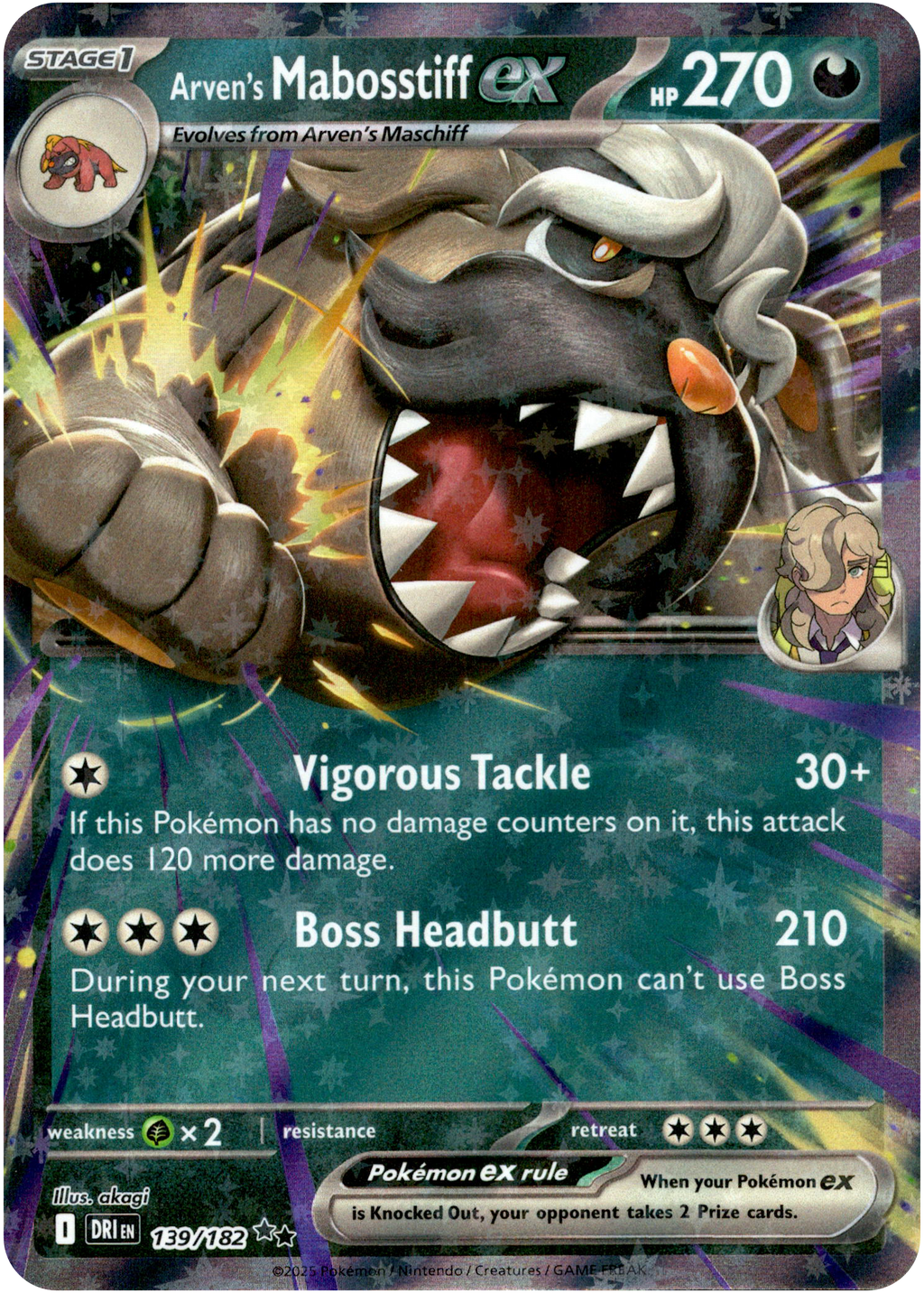 arven pokemon card price Arven's Mabosstiff ex - 139/182 - Destined Rivals