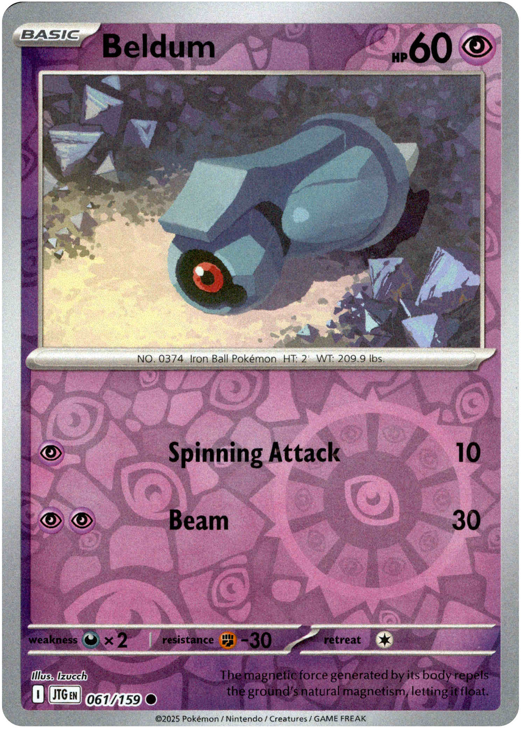 3d pokemon cards Beldum - 061/159 - Journey Together
