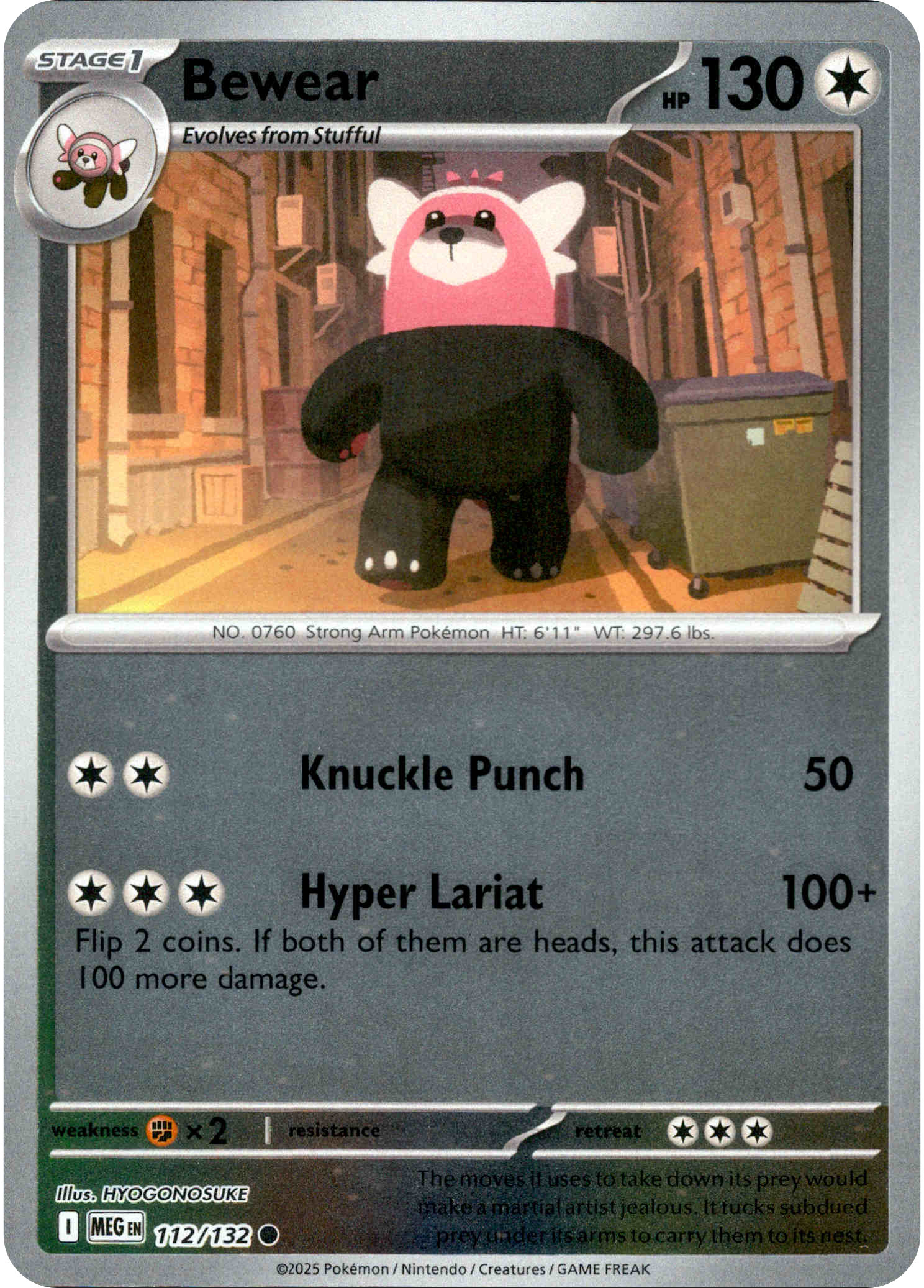 Bewear - 112/132 - Mega Evolution - Reverse Holo - Card Cavern