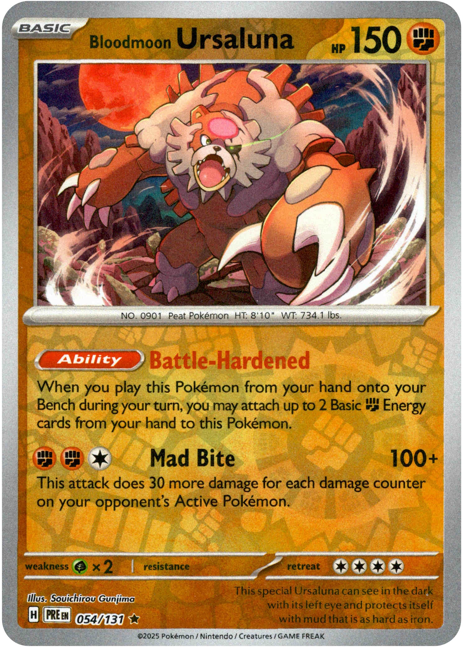 Bloodmoon Ursaluna - 054/131 - Prismatic Evolutions - Reverse Holo - Card Cavern