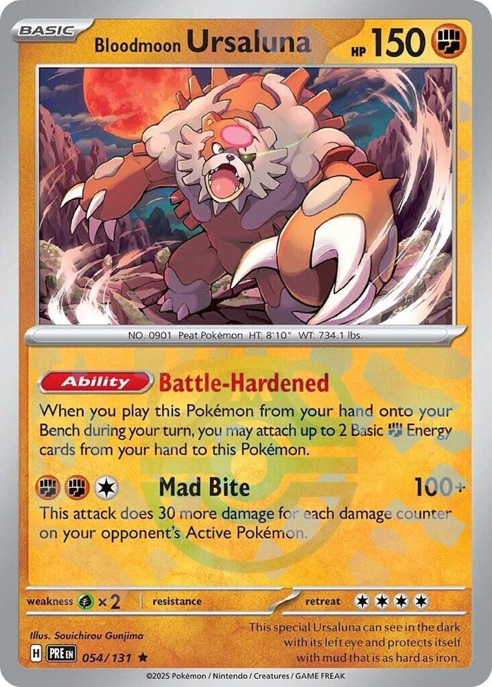 Bloodmoon Ursaluna (Master Ball Pattern) - 054/131 - Prismatic Evolutions - Holo - Card Cavern
