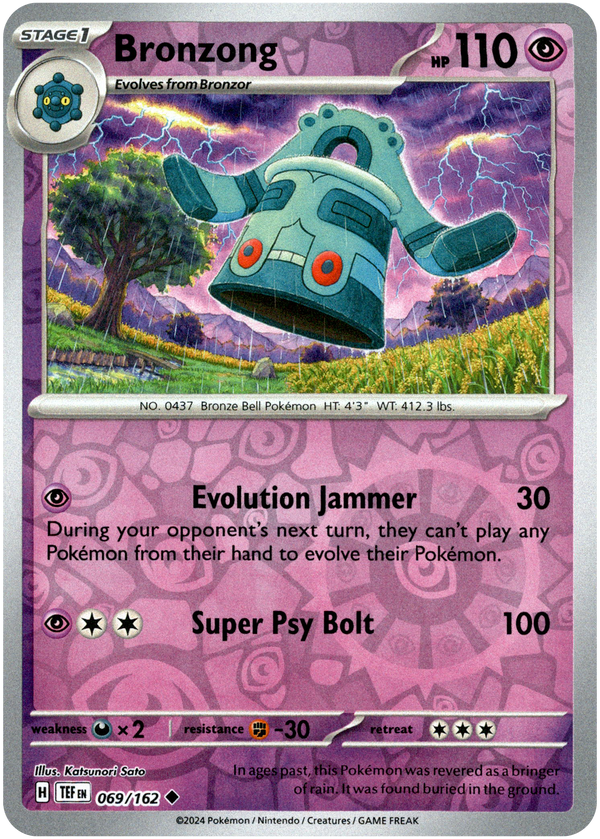 Bronzong - 069/162 - Temporal Forces - Reverse Holo - Card Cavern