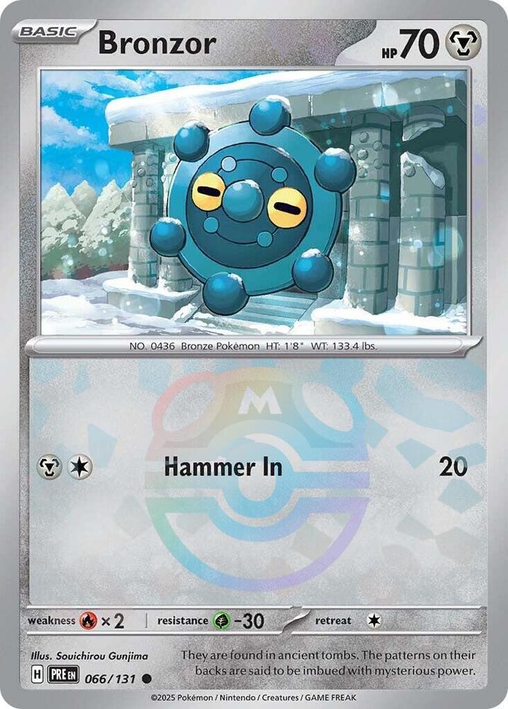 Bronzor (Master Ball Pattern) - 066/131 - Prismatic Evolutions - Holo - Card Cavern