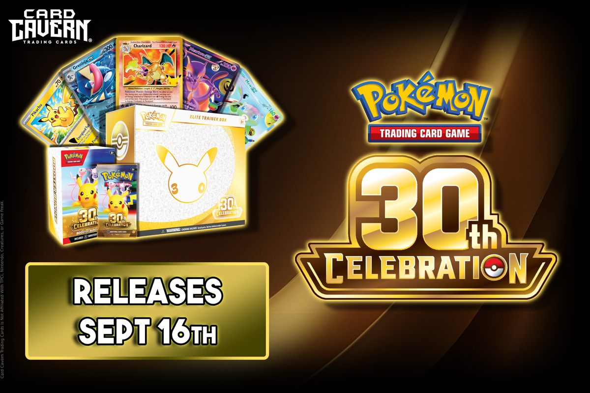 30th Celebration Pokemon Cards | Card Cavern Trading Cards, LLC