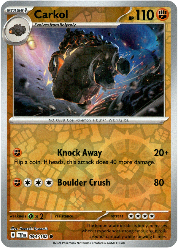 Carkol - 094/162 - Temporal Forces - Reverse Holo - Card Cavern