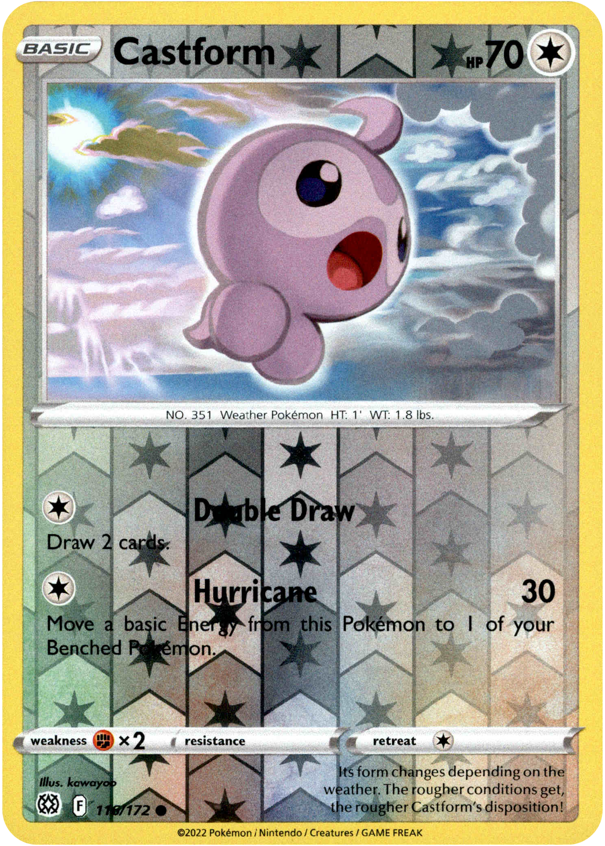 Castform - 116/172 - Brilliant Stars - Reverse Holo - Card Cavern