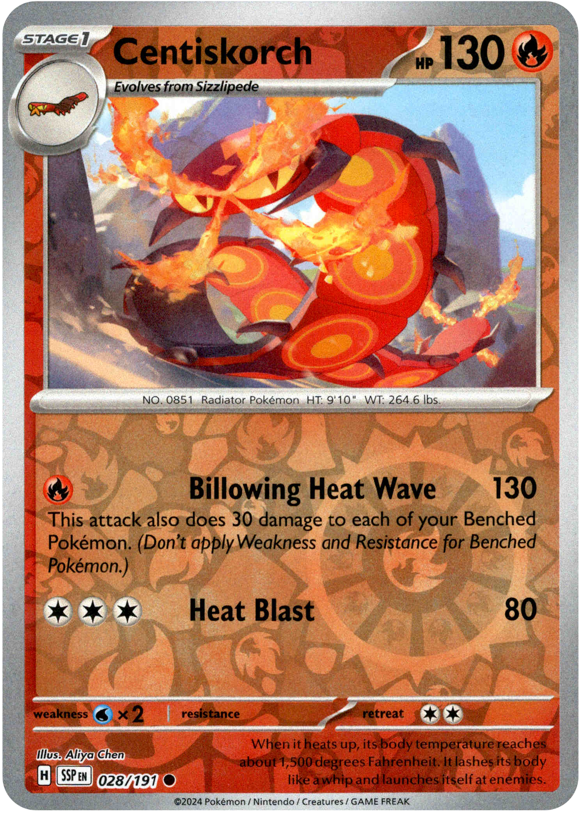 Centiskorch - 028/191 - Surging Sparks - Reverse Holo - Card Cavern