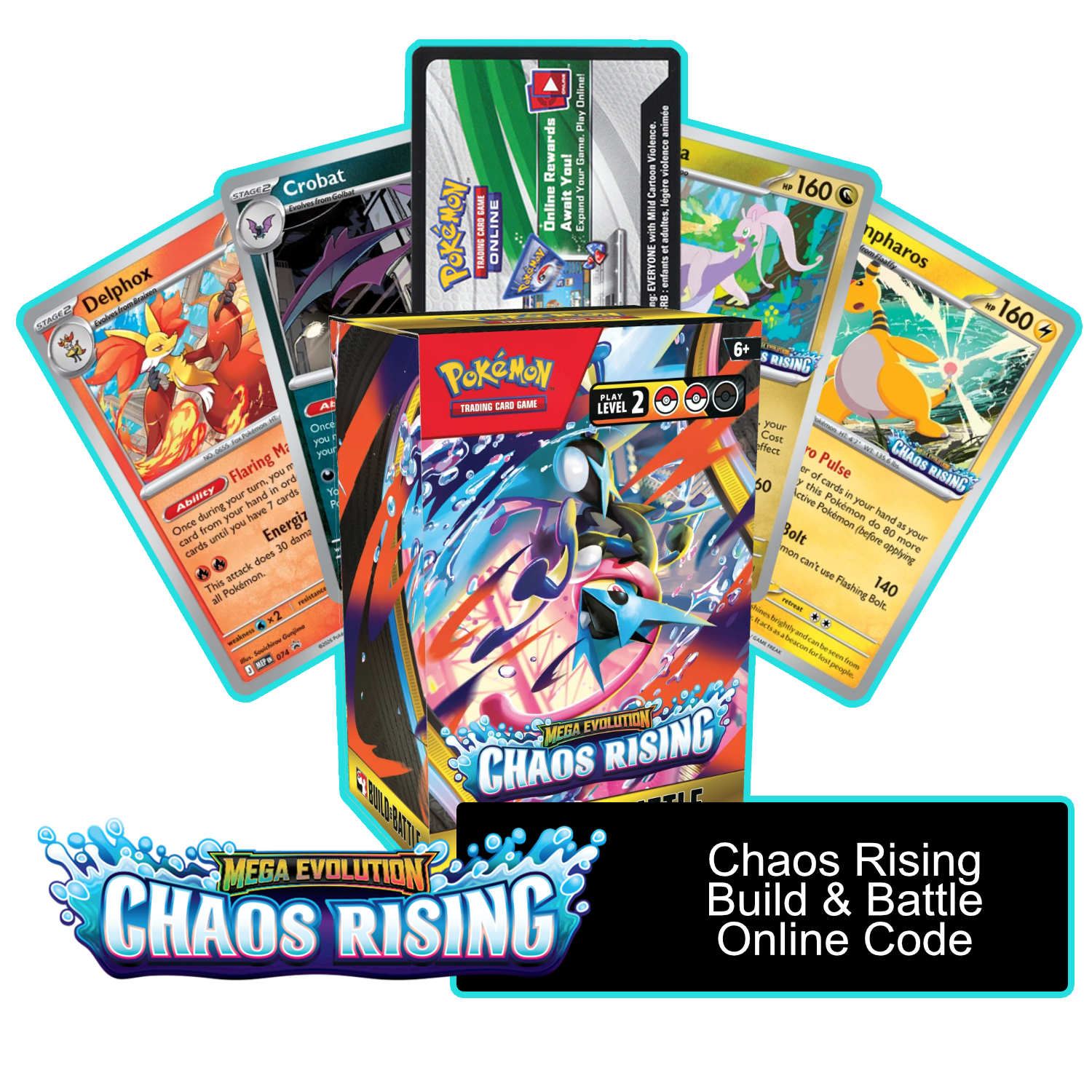 Chaos Rising Build & Battle Box - 1 of 4 Promos - PTCGL Code - Card Cavern