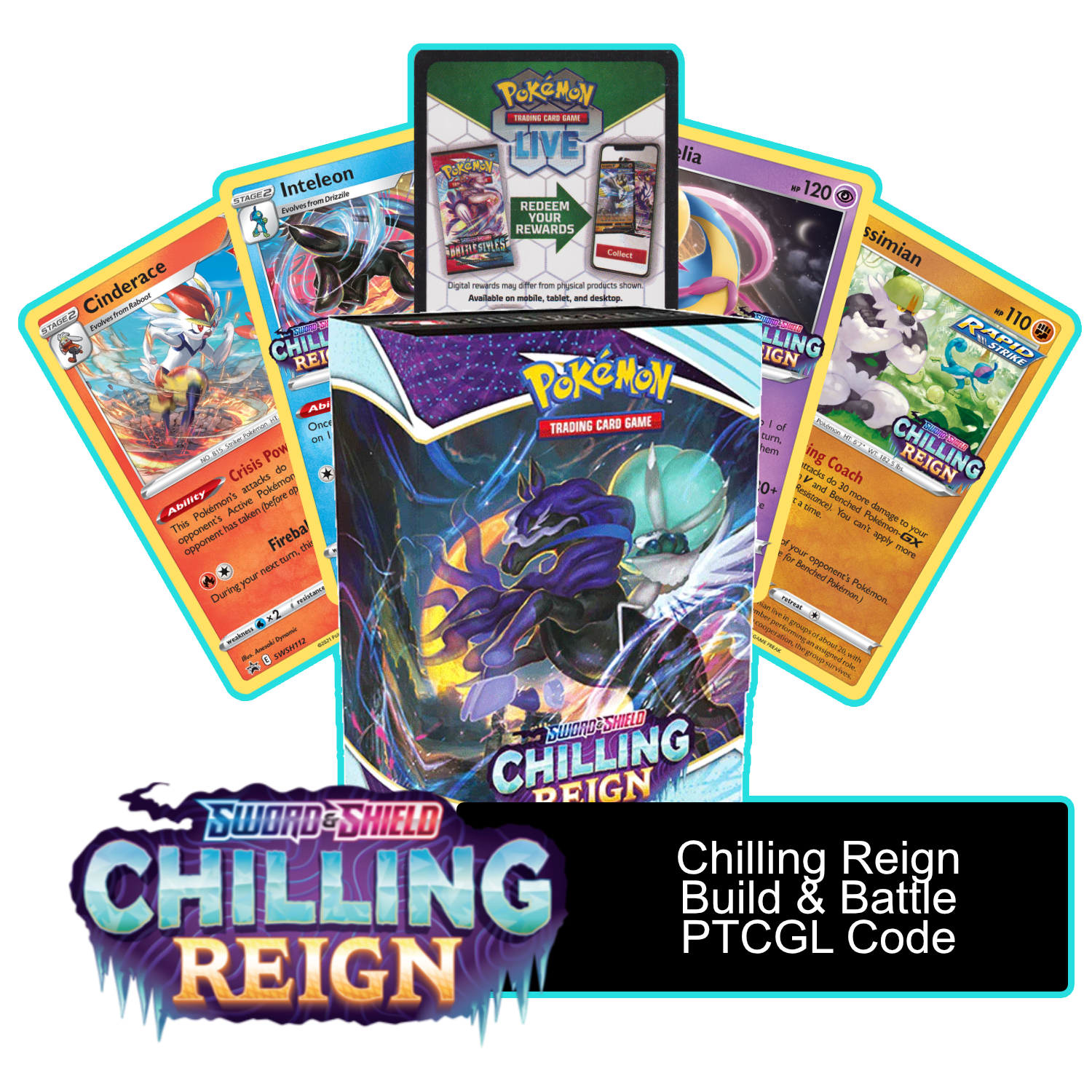 Chilling Reign Prerelease Kit - 1 of 4 promos - PTCGL Code - Card Cavern