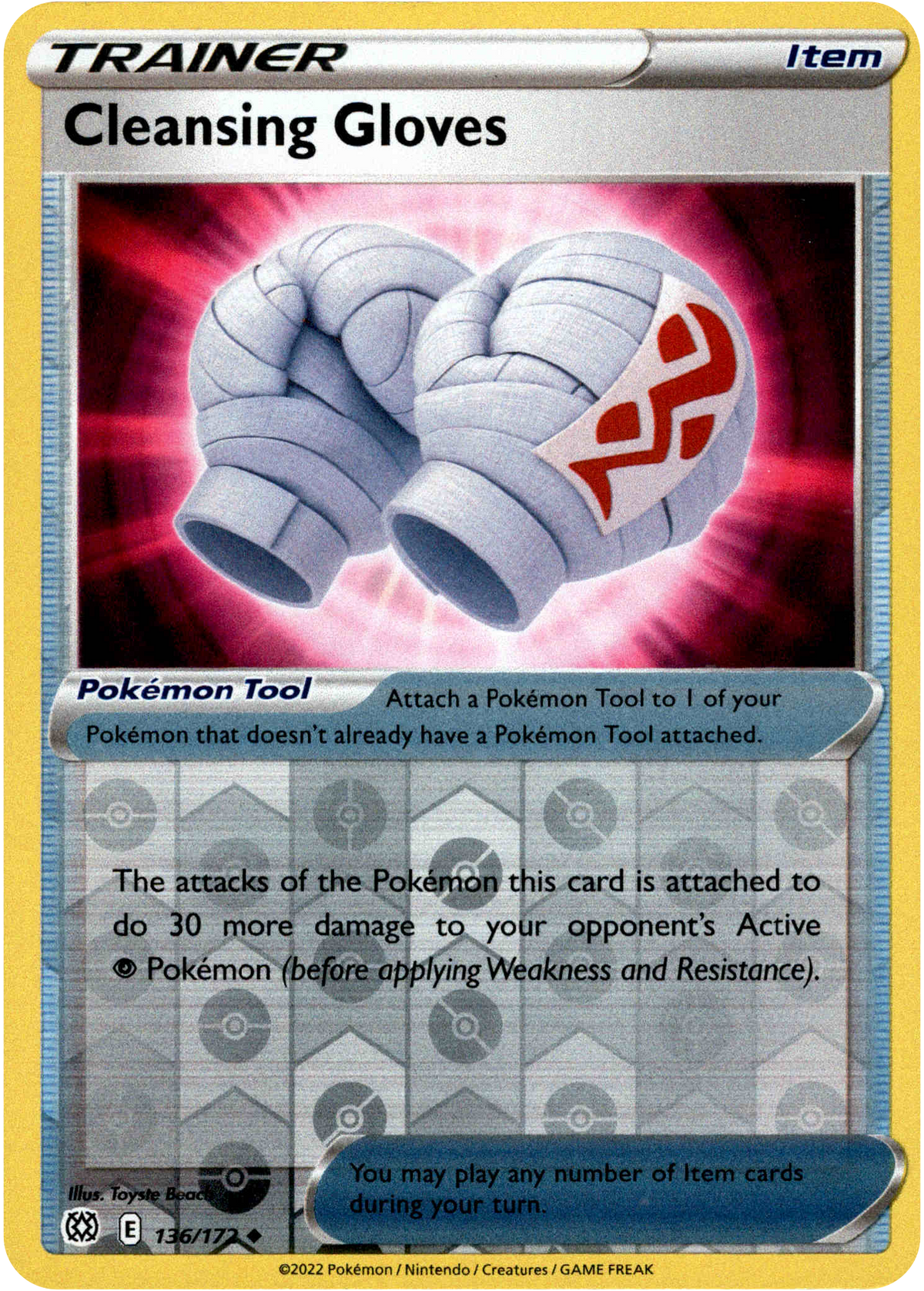 Cleansing Gloves - 136/172 - Brilliant Stars - Reverse Holo - Card Cavern