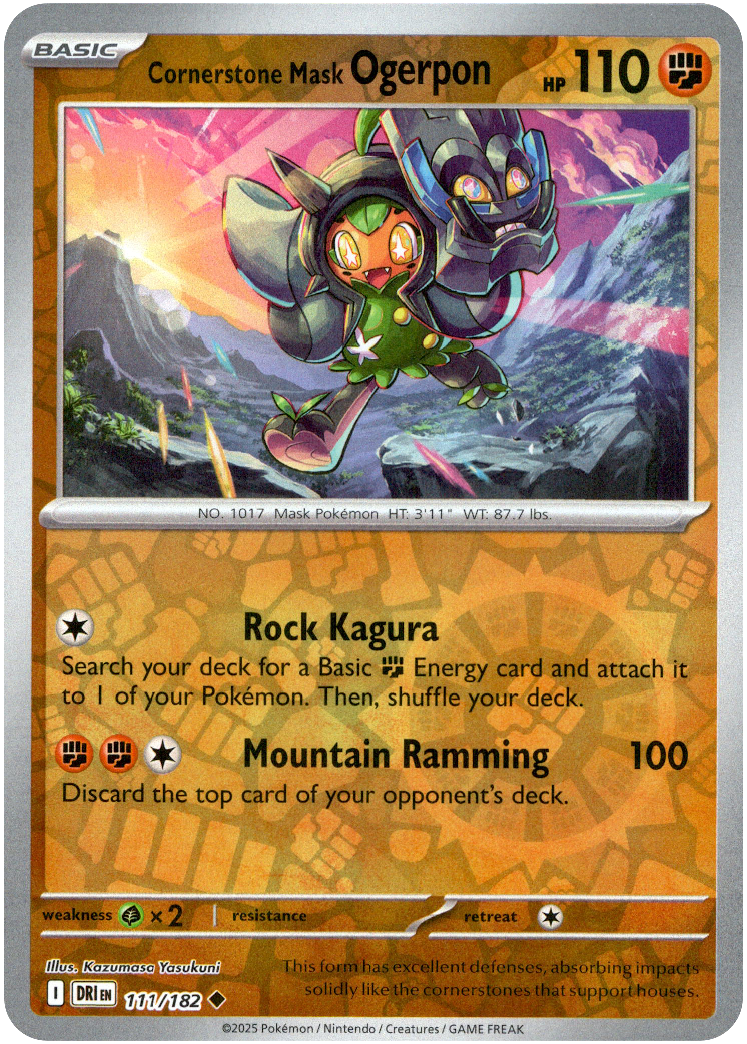 Cornerstone Mask Ogerpon - 111/182 - Destined Rivals - Reverse Holo - Card Cavern
