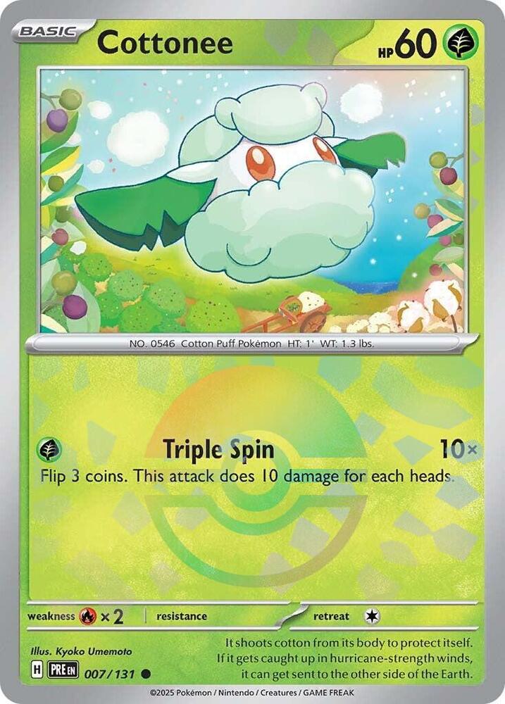 Cottonee (Poke Ball Pattern) - 007/132 - Prismatic Evolutions - Holo - Card Cavern