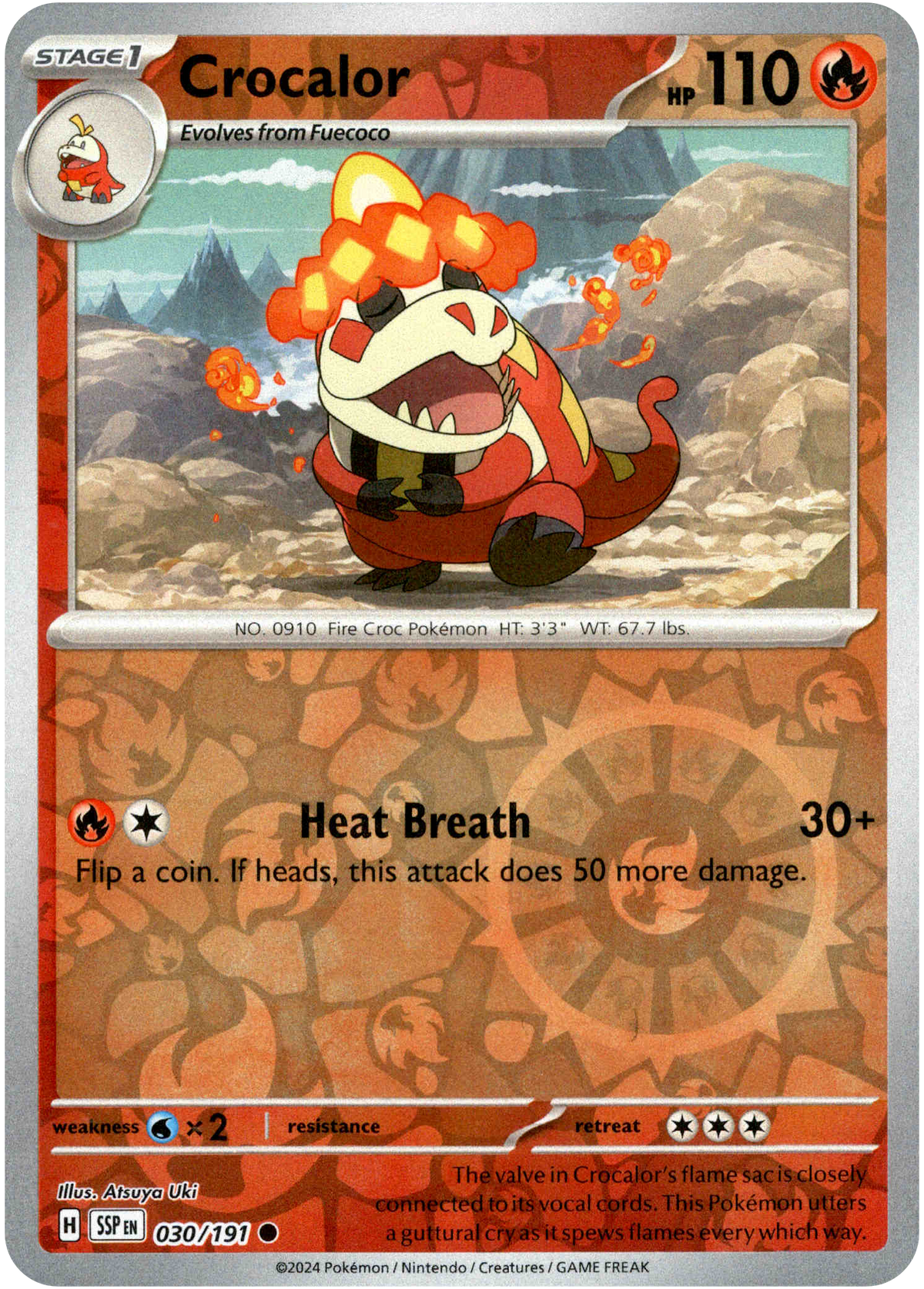 Crocalor - 030/191 - Surging Sparks - Reverse Holo - Card Cavern