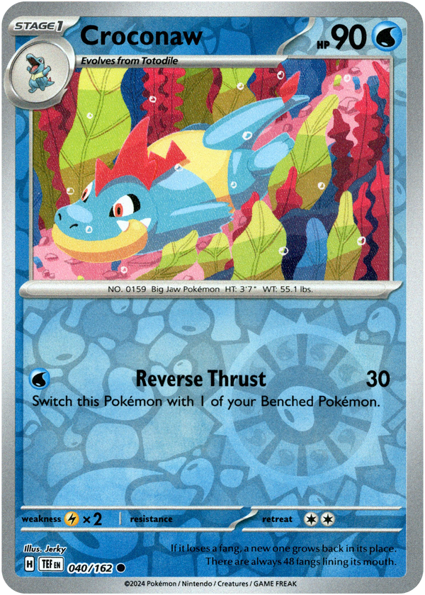 Croconaw - 040/162 - Temporal Forces - Reverse Holo - Card Cavern