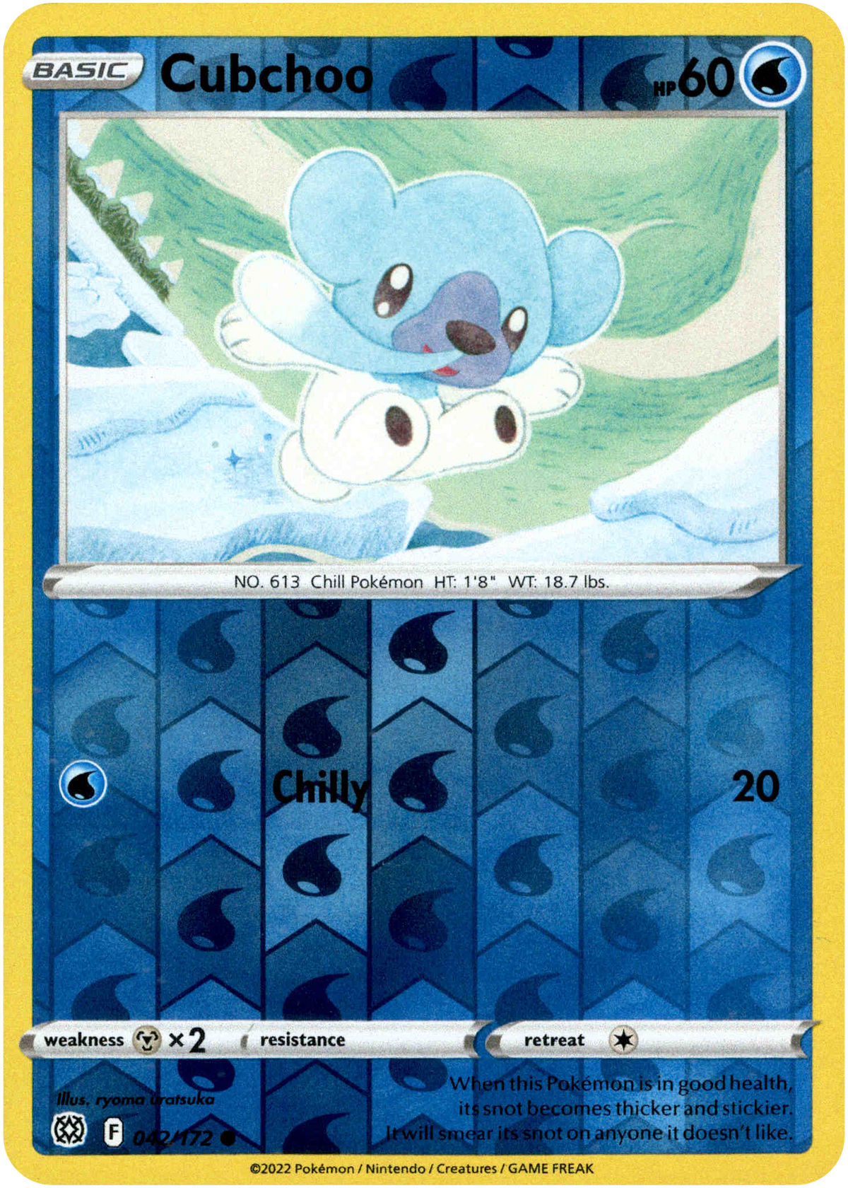 Cubchoo - 042/172 - Brilliant Stars - Reverse Holo - Card Cavern