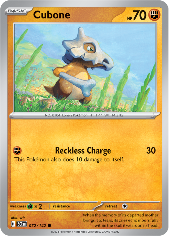 pokemon stellar crown card prices Cubone - 072/142