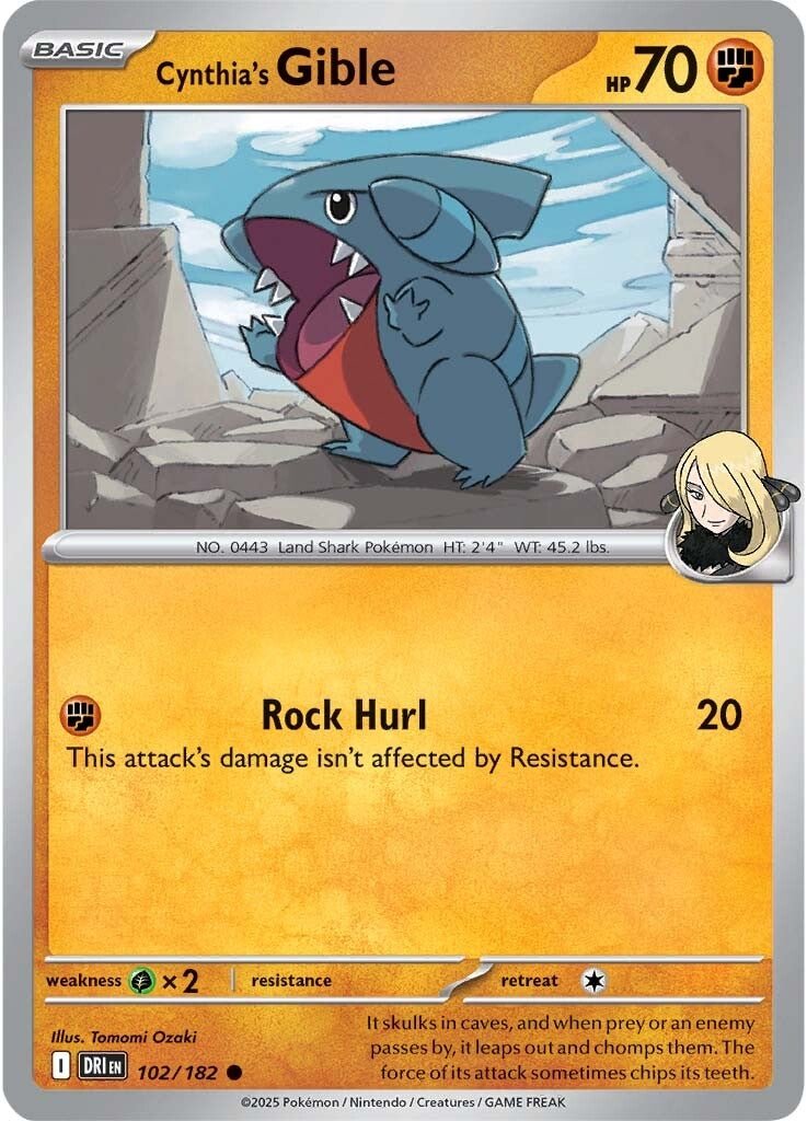 Cynthia's Gible - 102/182 - Destined Rivals - Card Cavern