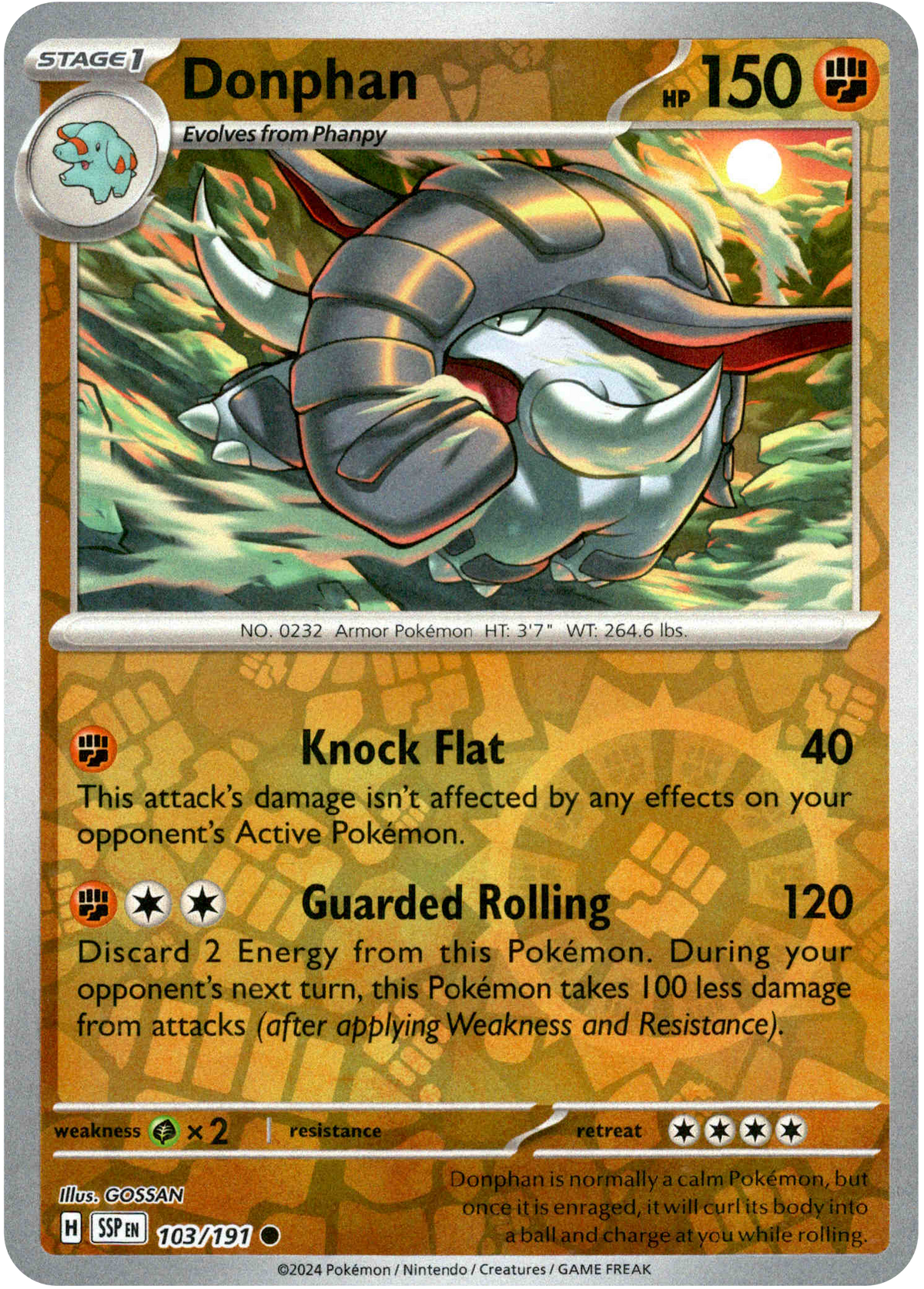 Donphan - 103/191 - Surging Sparks - Reverse Holo - Card Cavern