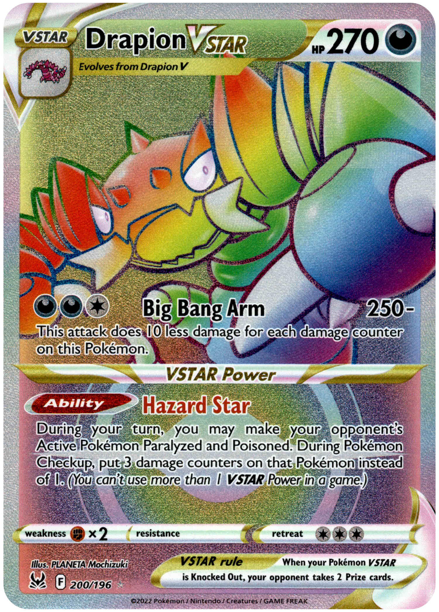 Drapion VSTAR Hyper Rare - 200/196 - Lost Origin - Holo - Card Cavern