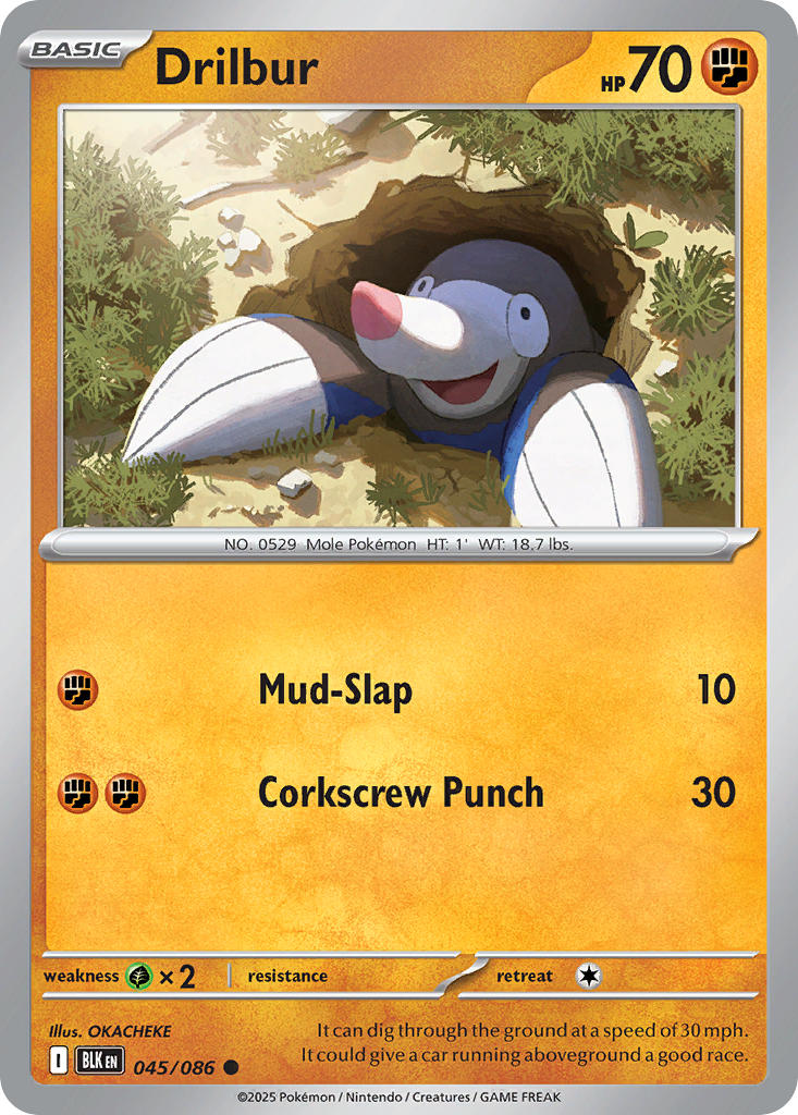 Drilbur - 045/086 - Black Bolt - Card Cavern