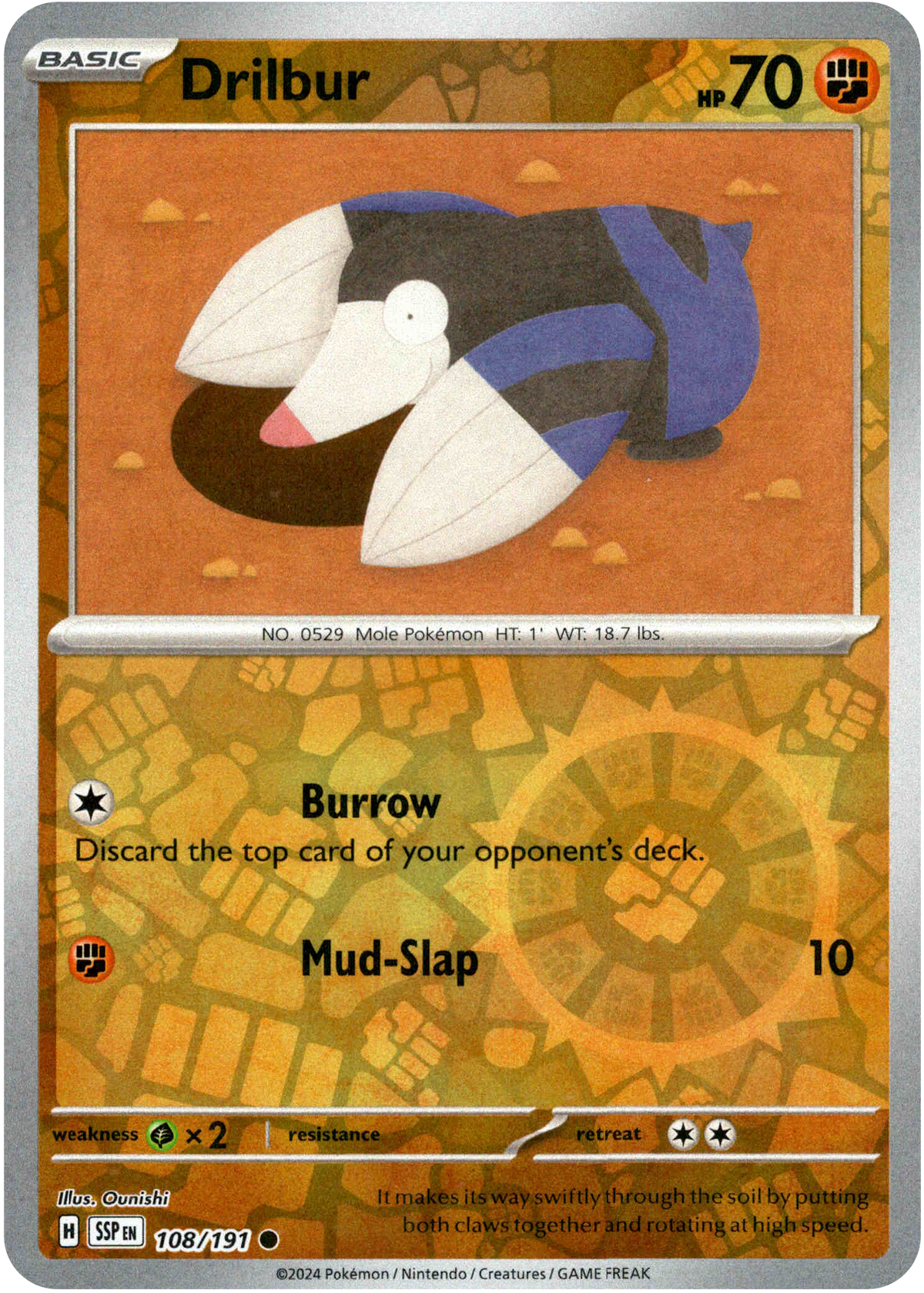 Drilbur - 108/191 - Surging Sparks - Reverse Holo - Card Cavern