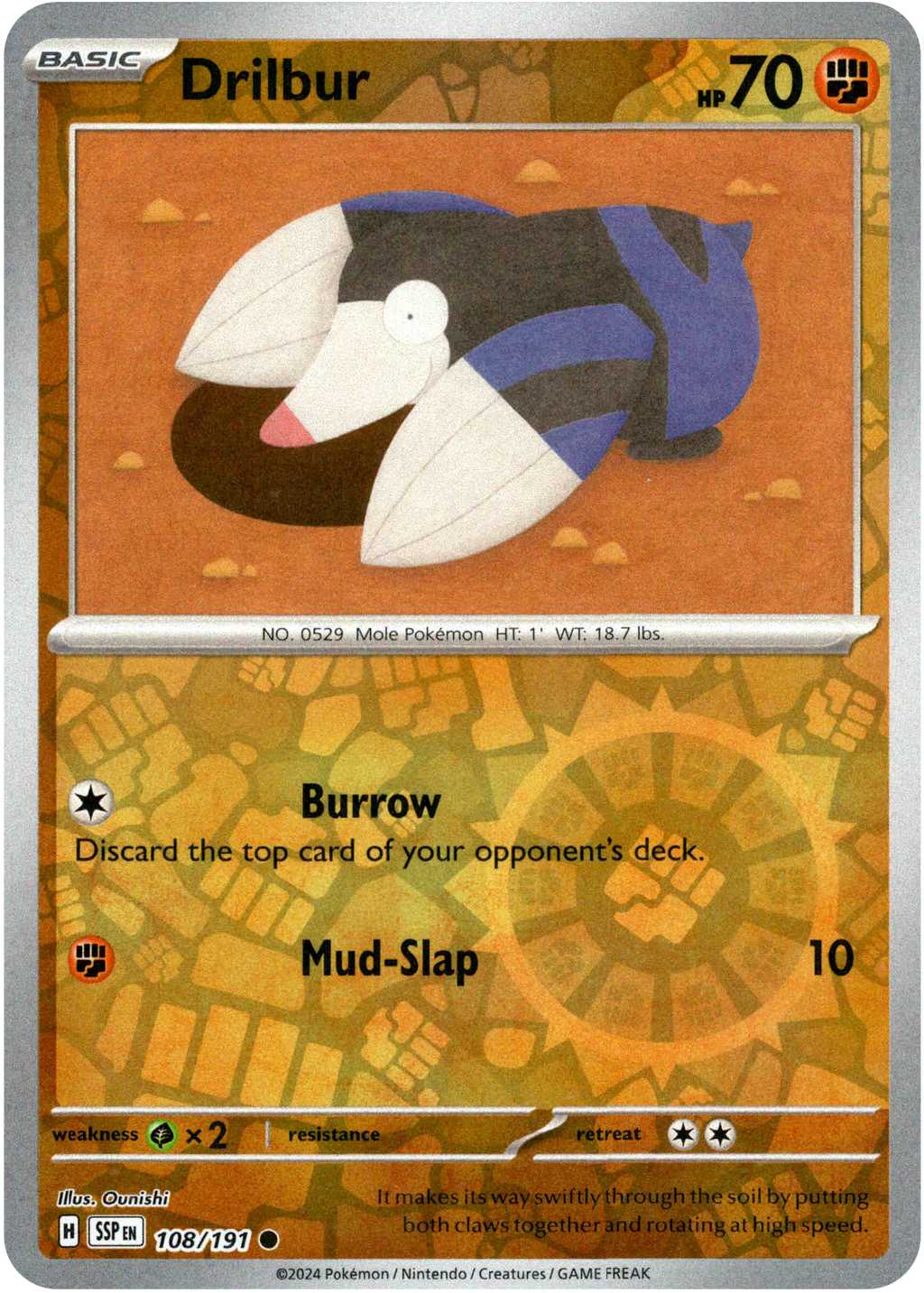 Drilbur - 108/191 - Surging Sparks - Reverse Holo Card Cavern Trading Cards, LLC Drilbur - 108/191 - Surging Sparks - Reverse Holo Card Cavern Trading Cards, LLC
