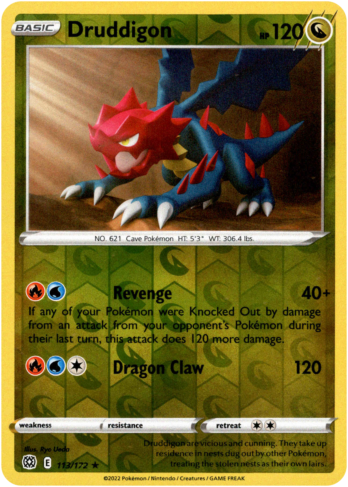 Druddigon - 113/172 - Brilliant Stars - Reverse Holo - Card Cavern
