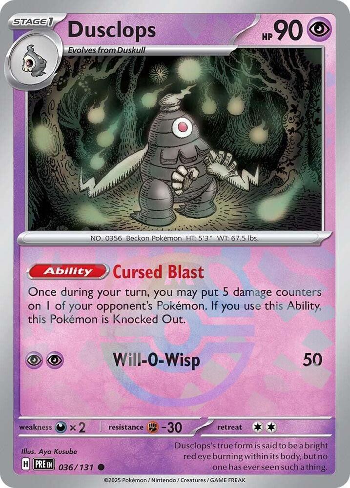 Dusclops (Master Ball Pattern) - 036/131 - Prismatic Evolutions - Holo - Card Cavern