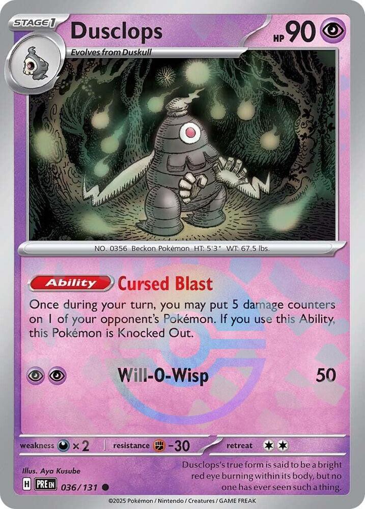 Dusclops (Poke Ball Pattern) - 036/131 - Prismatic Evolutions - Holo - Card Cavern