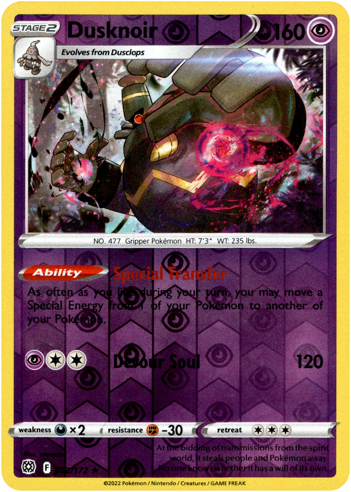 Dusknoir - 062/172 - Brilliant Stars - Reverse Holo - Card Cavern