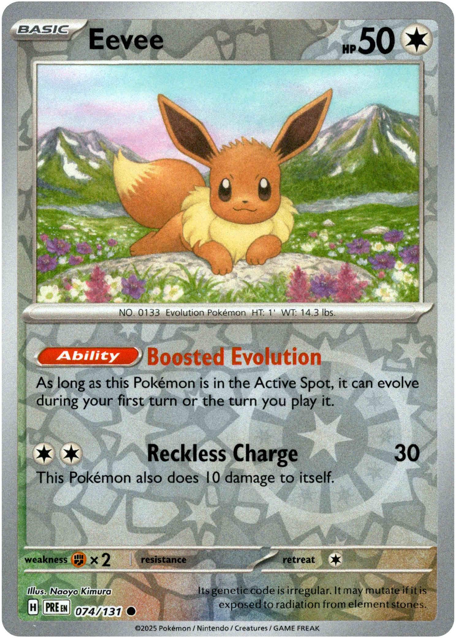Eevee - 074/131 - Prismatic Evolutions - Reverse Holo - Card Cavern