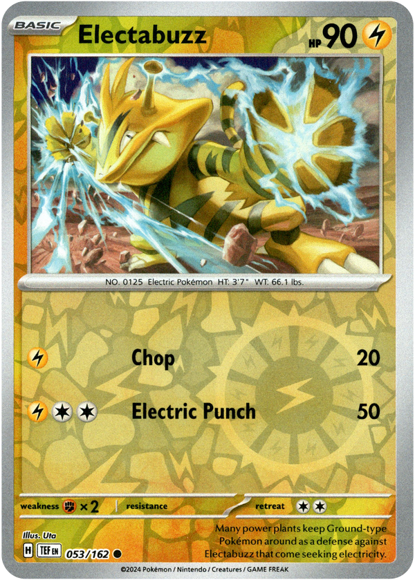 Electabuzz - 053/162 - Temporal Forces - Reverse Holo - Card Cavern