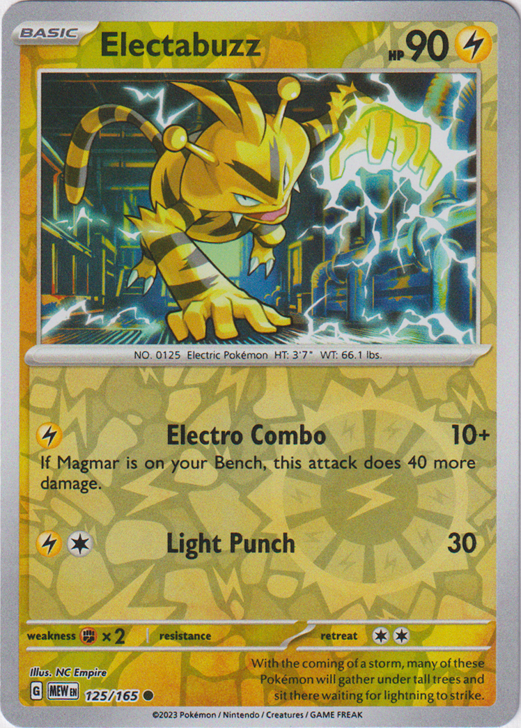 Electabuzz 125/165 Scarlet & Violet 151 Reverse Holo Card