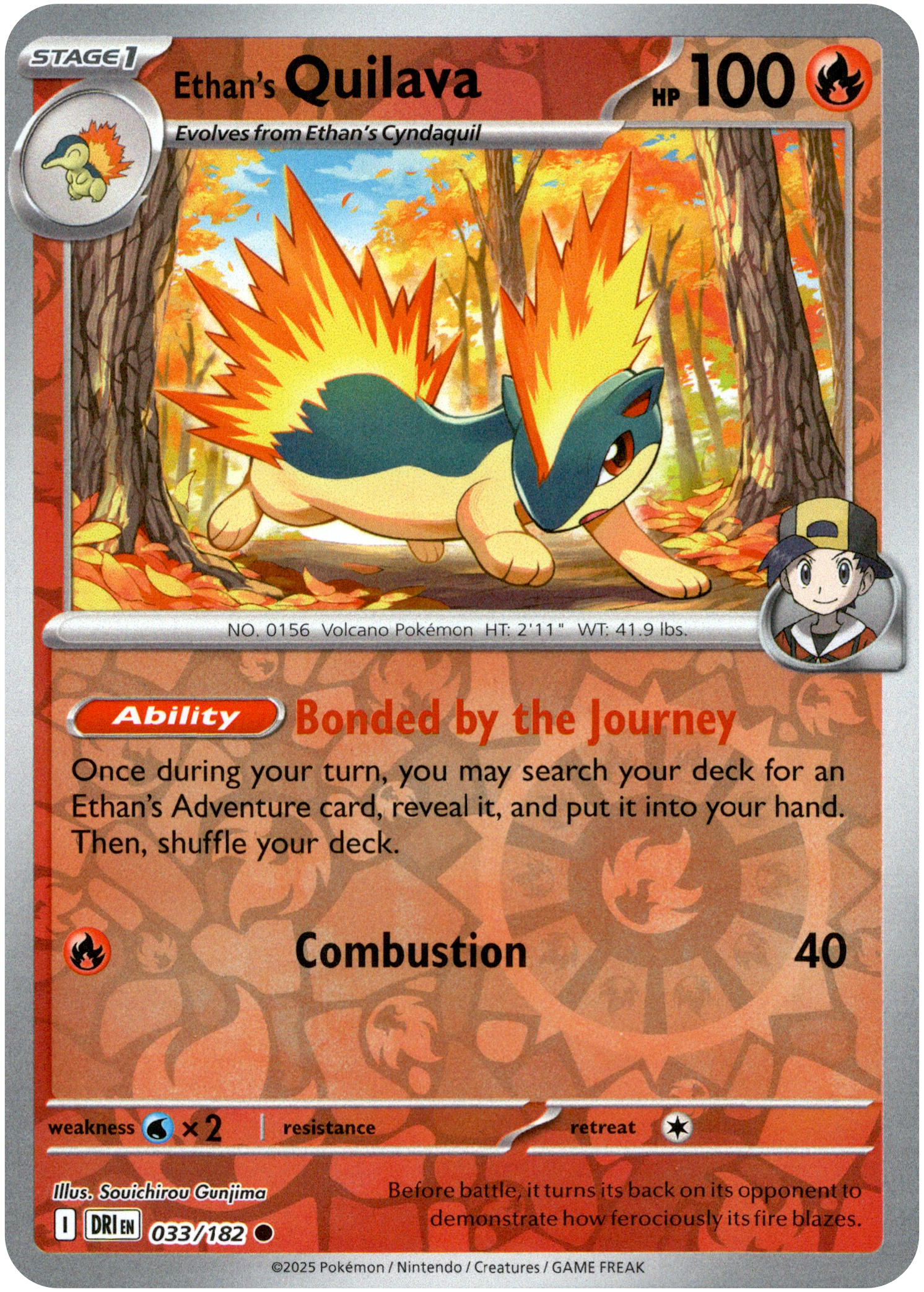 Ethan's Quilava - 033/182 - Destined Rivals - Reverse Holo - Card Cavern