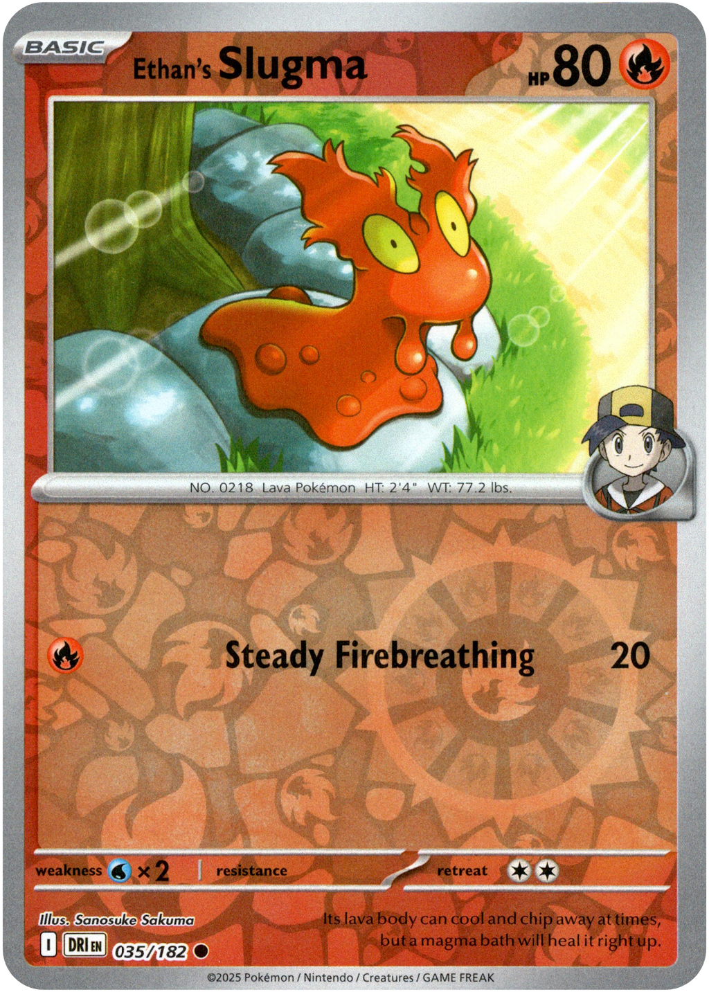 pokemon card slugma Ethan's Slugma - 035/182 - Destined Rivals
