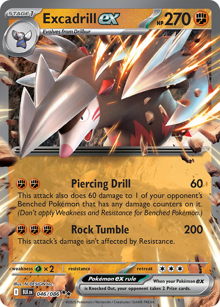 Excadrill ex - 046/086 - Black Bolt - Holo - Card Cavern