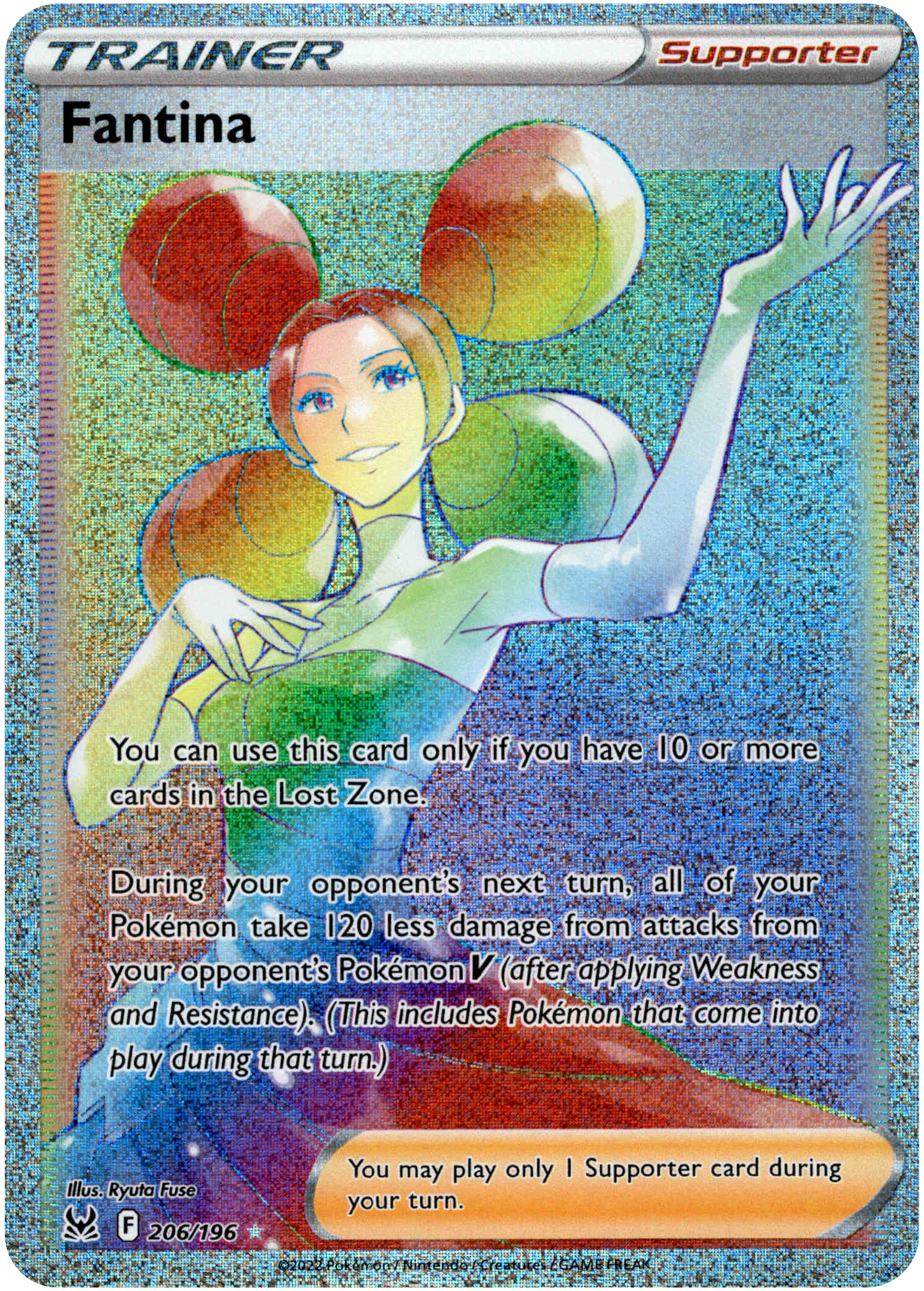 Fantina Hyper Rare - 206/196 - Lost Origin - Holo - Card Cavern
