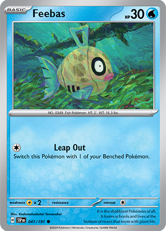pokemon tcg surging sparks card list price Feebas - 041/191