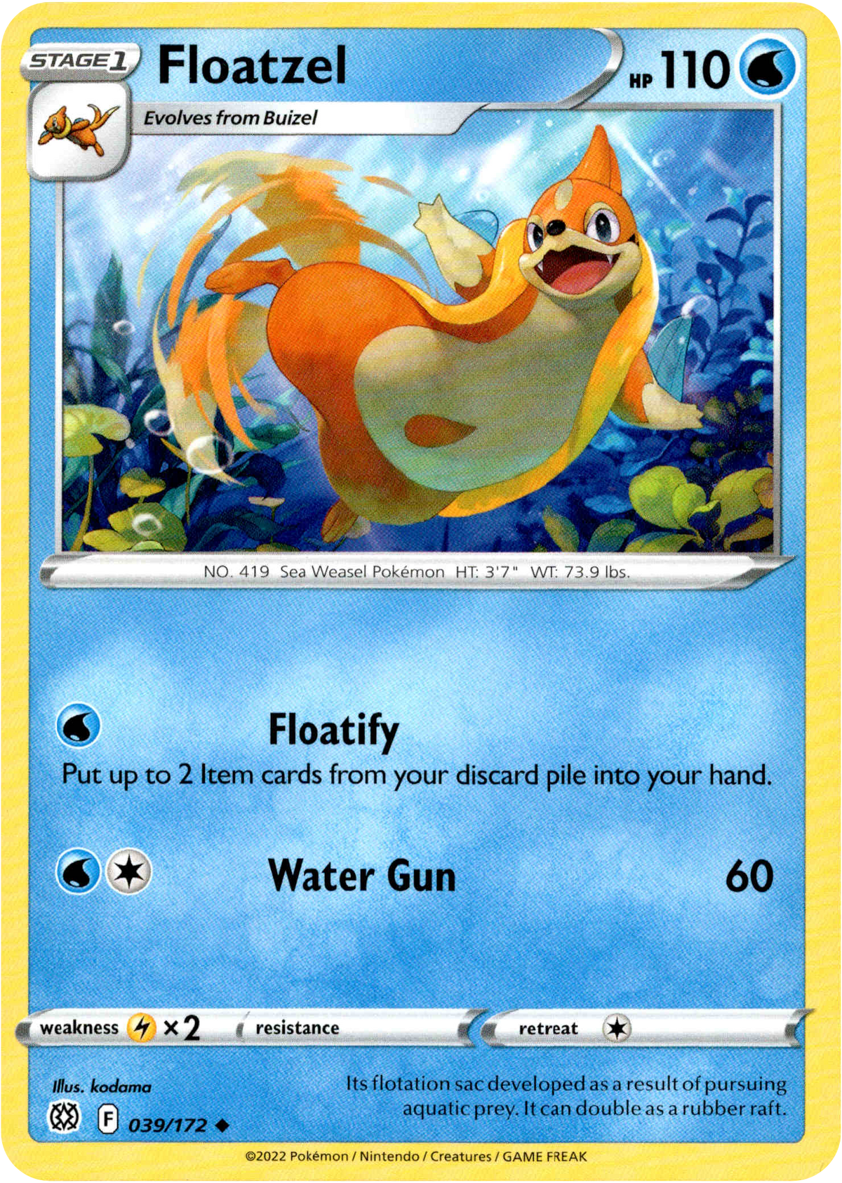 Floatzel - 039/172 - Brilliant Stars - Card Cavern