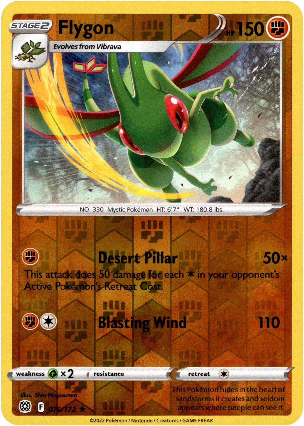 Flygon - 076/172 - Brilliant Stars - Reverse Holo - Card Cavern