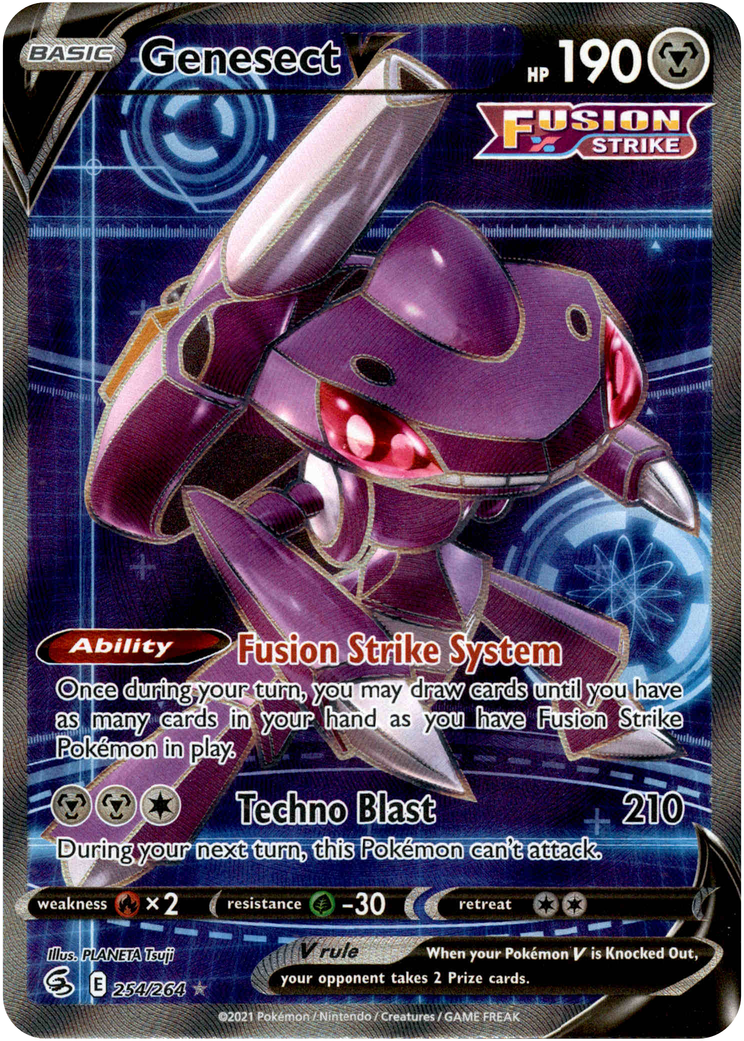 Genesect V Full Art - 254/264 - Fusion Strike - Holo - Card Cavern