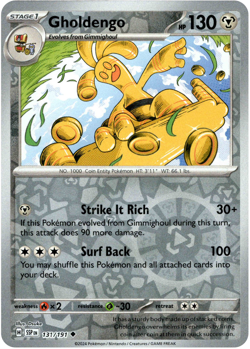 mavin io pokemon cards Gholdengo - 131/191 - Surging Sparks