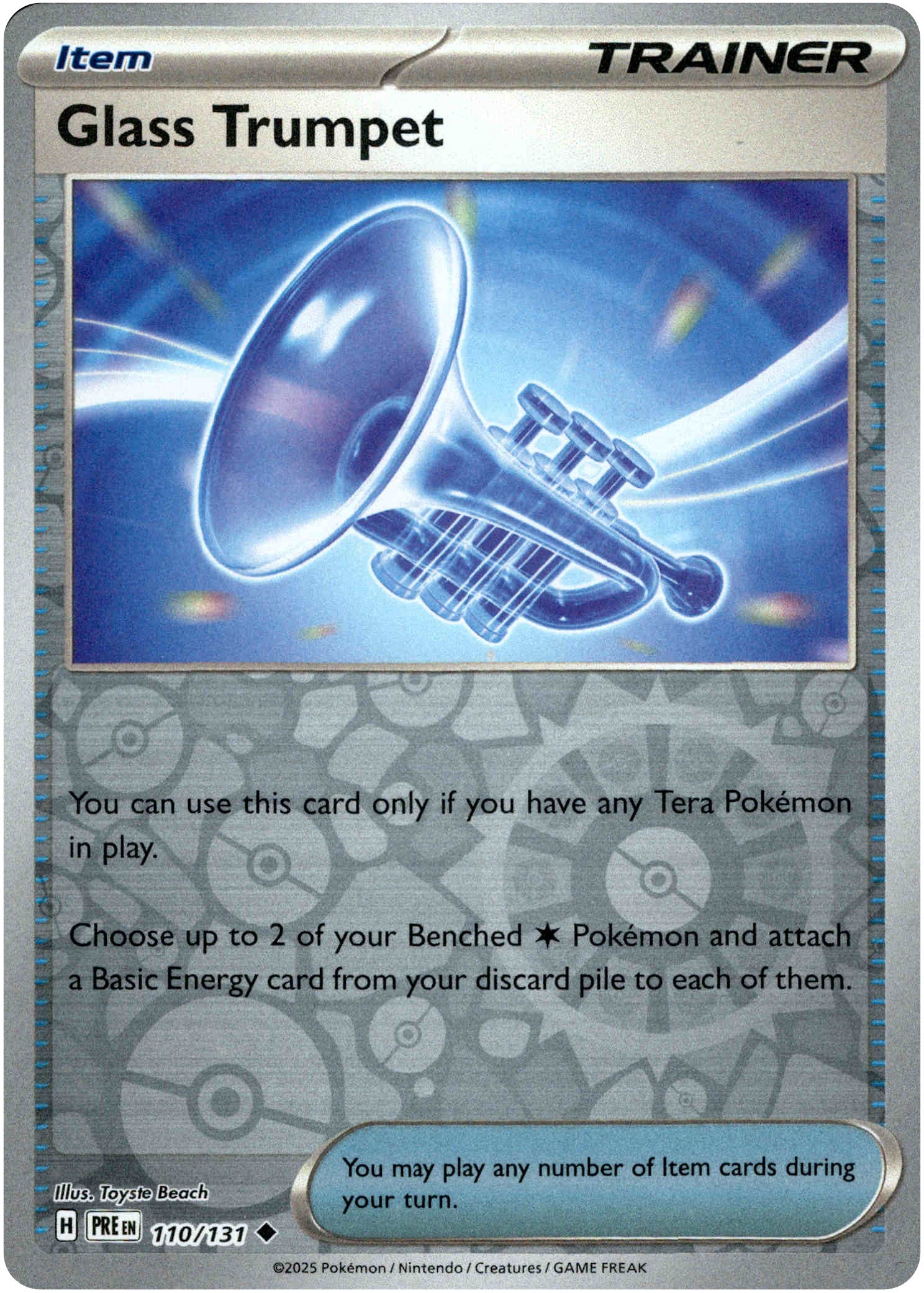 Glass Trumpet - 110/131 - Prismatic Evolutions - Reverse Holo - Card Cavern
