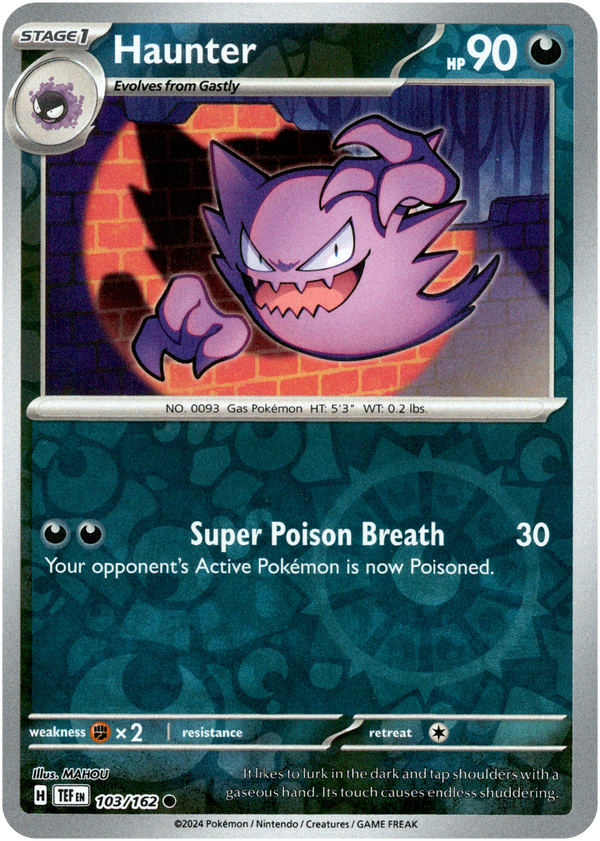 Haunter - 103/162 - Temporal Forces - Reverse Holo - Card Cavern