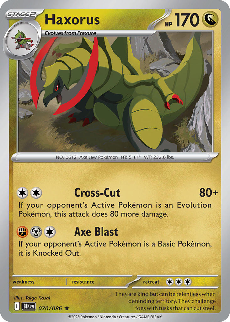 Haxorus - 070/086 - Black Bolt - Holo - Card Cavern