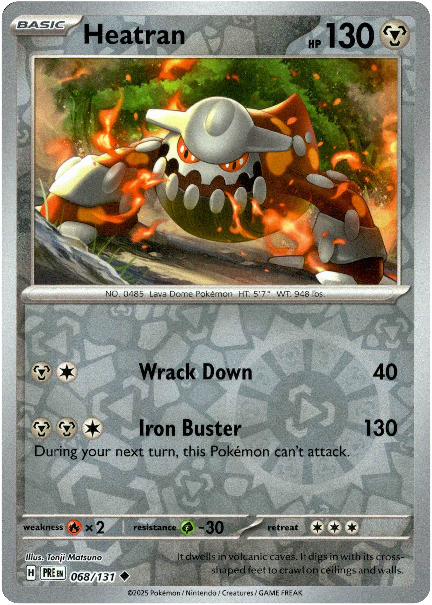 Heatran - 068/131 - Prismatic Evolutions - Reverse Holo - Card Cavern