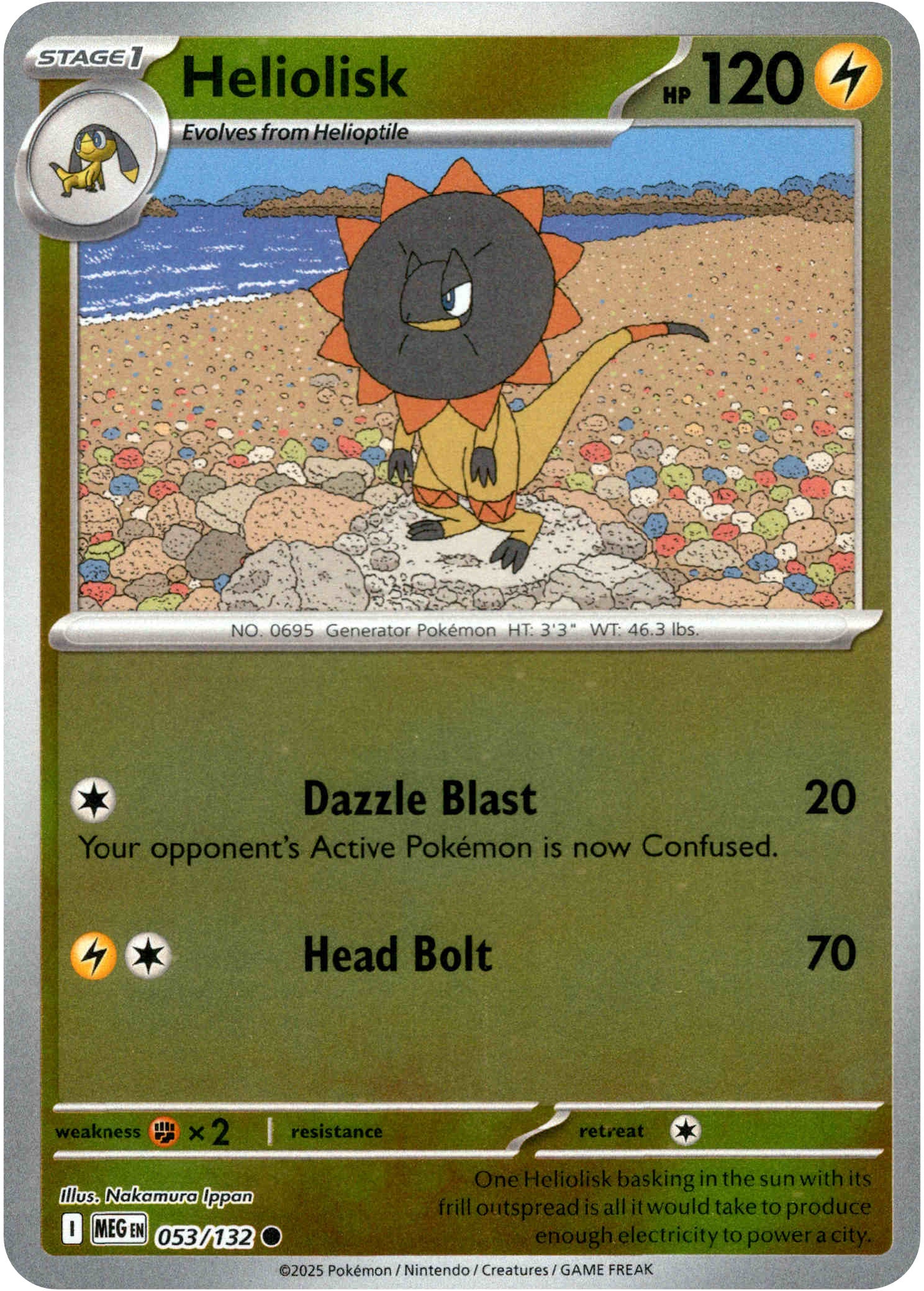 Heliolisk - 053/132 - Mega Evolution - Reverse Holo - Card Cavern